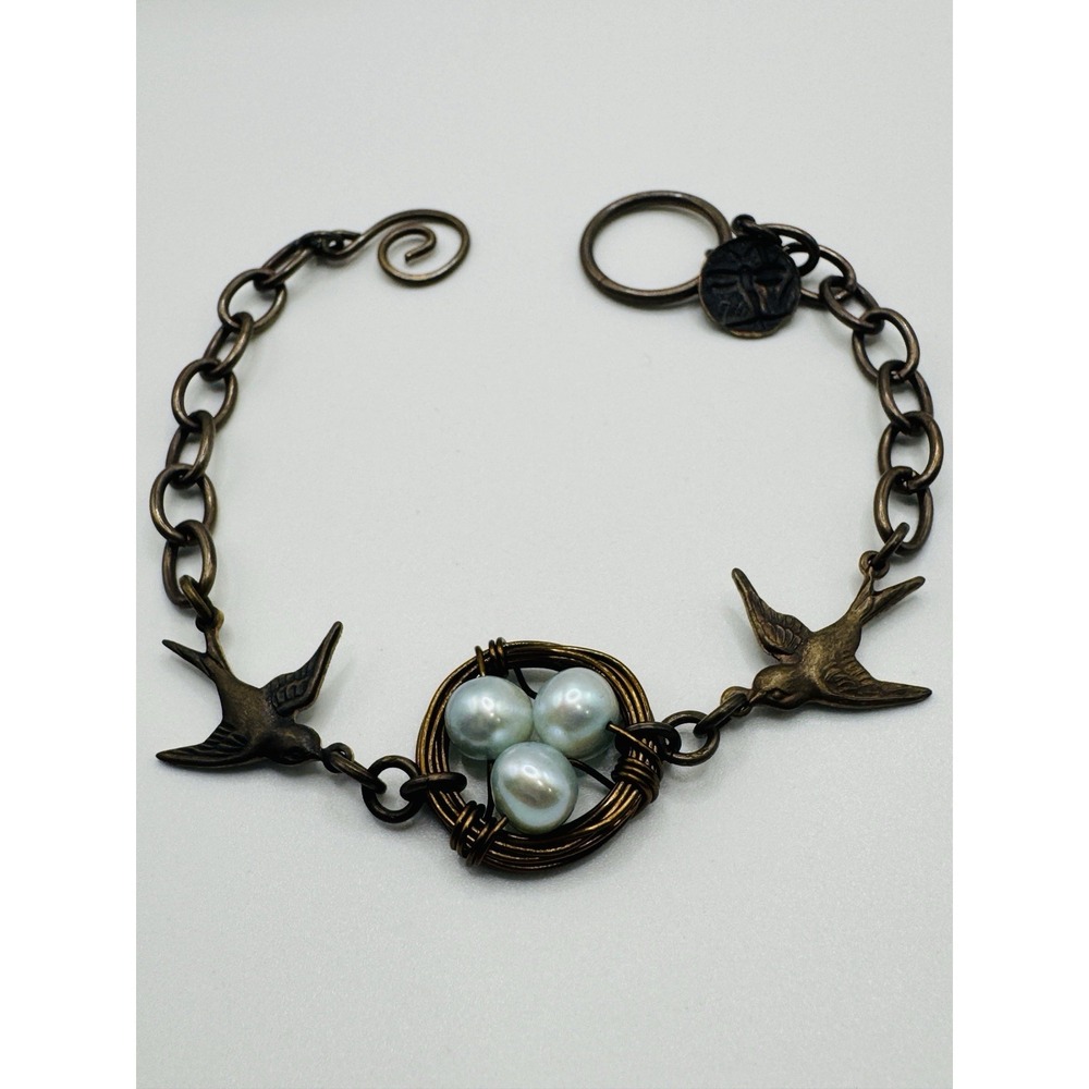 Wear Me Jewels Aimee Addison Freshwater Pearl Bird Nest Bracelet 6.5"